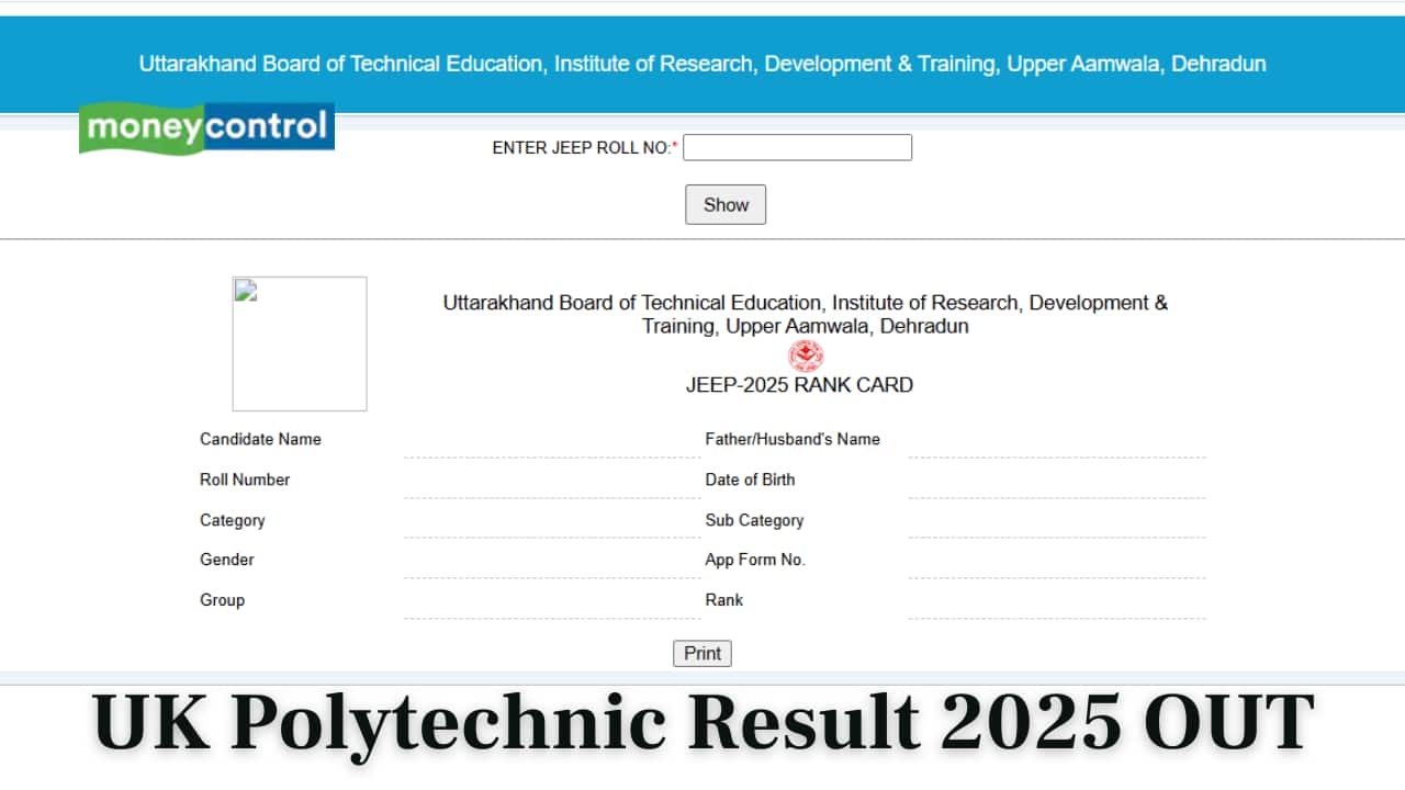 UK Polytechnic Result 2025 Out at ubterjeep.co.in; link to download rank card here