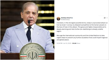 Pakistan Prime Minister Shehbaz Sharif and (right) the screenshot of his alleged post on X doing rounds on social media. (Image credit: AFP, X)