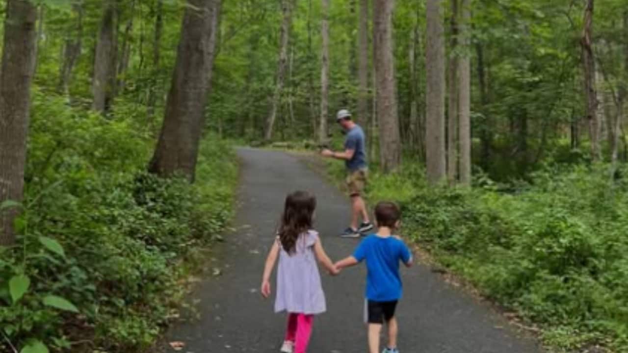 Preity Zinta's twins Jai and Gia stroll hand in hand with their parents on Father's Day 