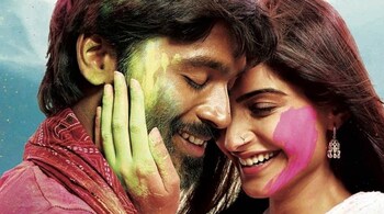 Sonam Kapoor, Dahanush in a still from Ranjhanaa