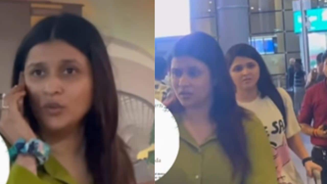 Mannara Chopra and sister Mitali seen visibly distressed at airport following father’s demise, watch video