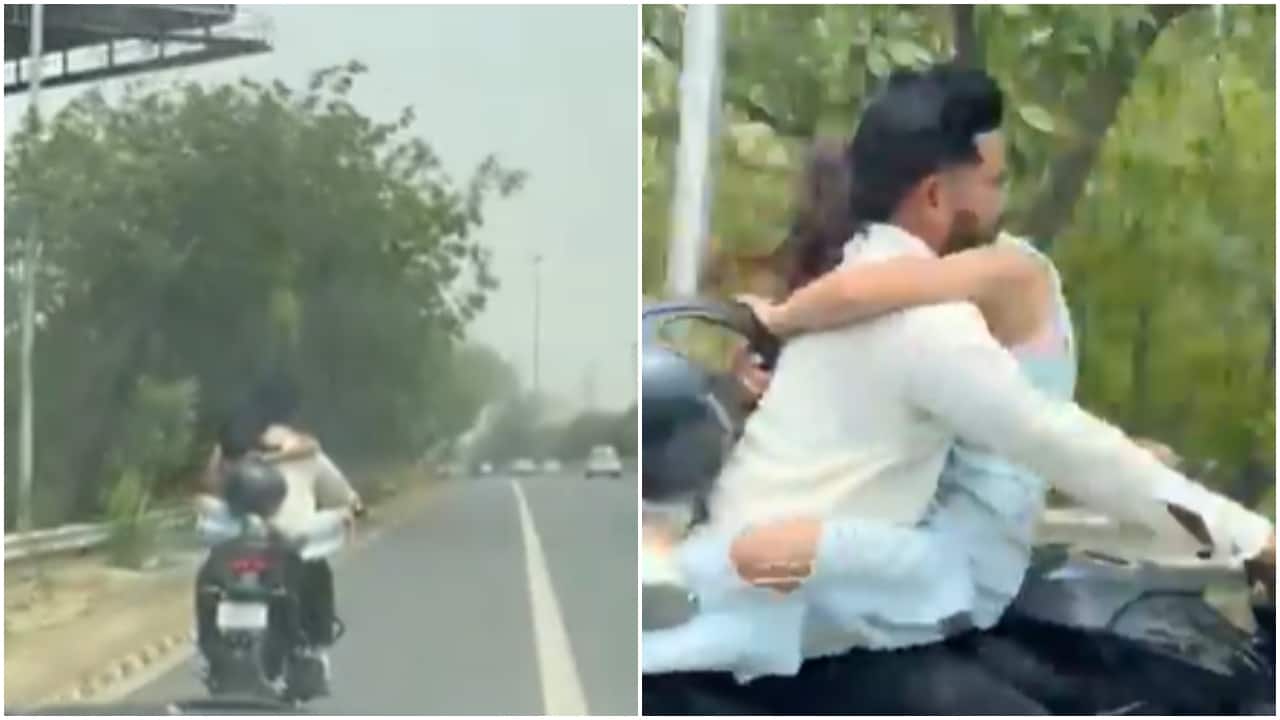 PDA on speeding bike lands Noida couple with Rs 53,500 fine from traffic police. Video
