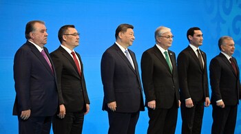 Tajik President Emomali Rahmon, Kyrgyz President Sadyr Japarov, Chinese President Xi Jinping, Kazakh President Kassym-Jomart Tokayev, Turkmen President Serdar Berdimuhamedov and Uzbek President Shavkat Mirziyoyev pose for a picture at the China - Central Asia Summit in Astana, Kazakhstan, June 17, 2025. Reuters