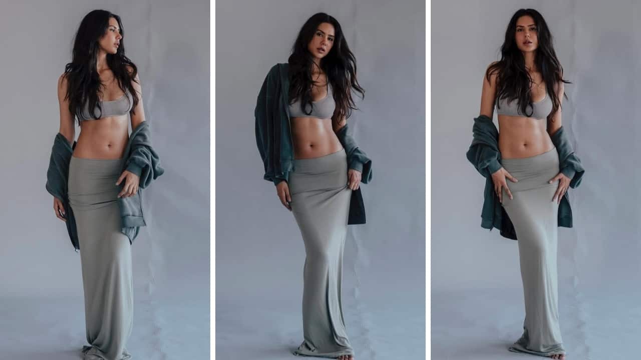 Sonam Bajwa flaunts washboard abs in streetstyle bralette-skirt look