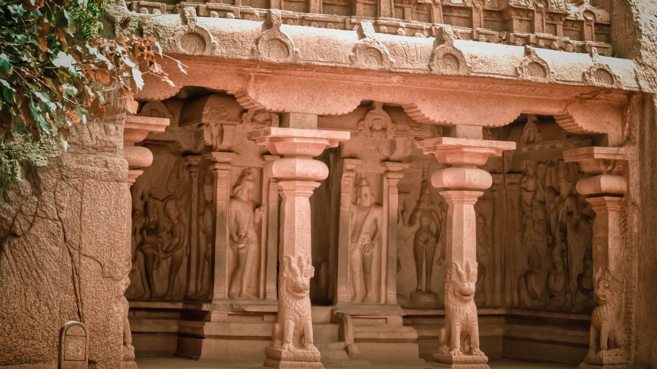 Varaha Cave Temple, Tamil Nadu: A 7th-century Pallava rock temple in Mahabalipuram, famous for its carving of Lord Vishnu in his Varaha (boar) form. (image: canva) Varaha Cave Temple, Tamil Nadu: A 7th-century Pallava rock temple in Mahabalipuram, famous for its carving of Lord Vishnu in his Varaha (boar) form. (image: canva)