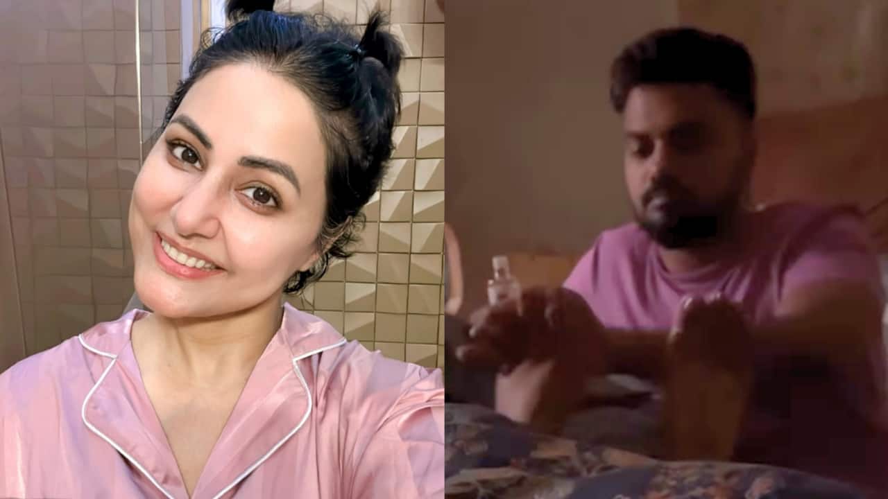 Hina Khan shares a video of hubby Rocky Jaiswal giving her a foot massage, writes, "phool ki tarah rakhne waala dhundo"