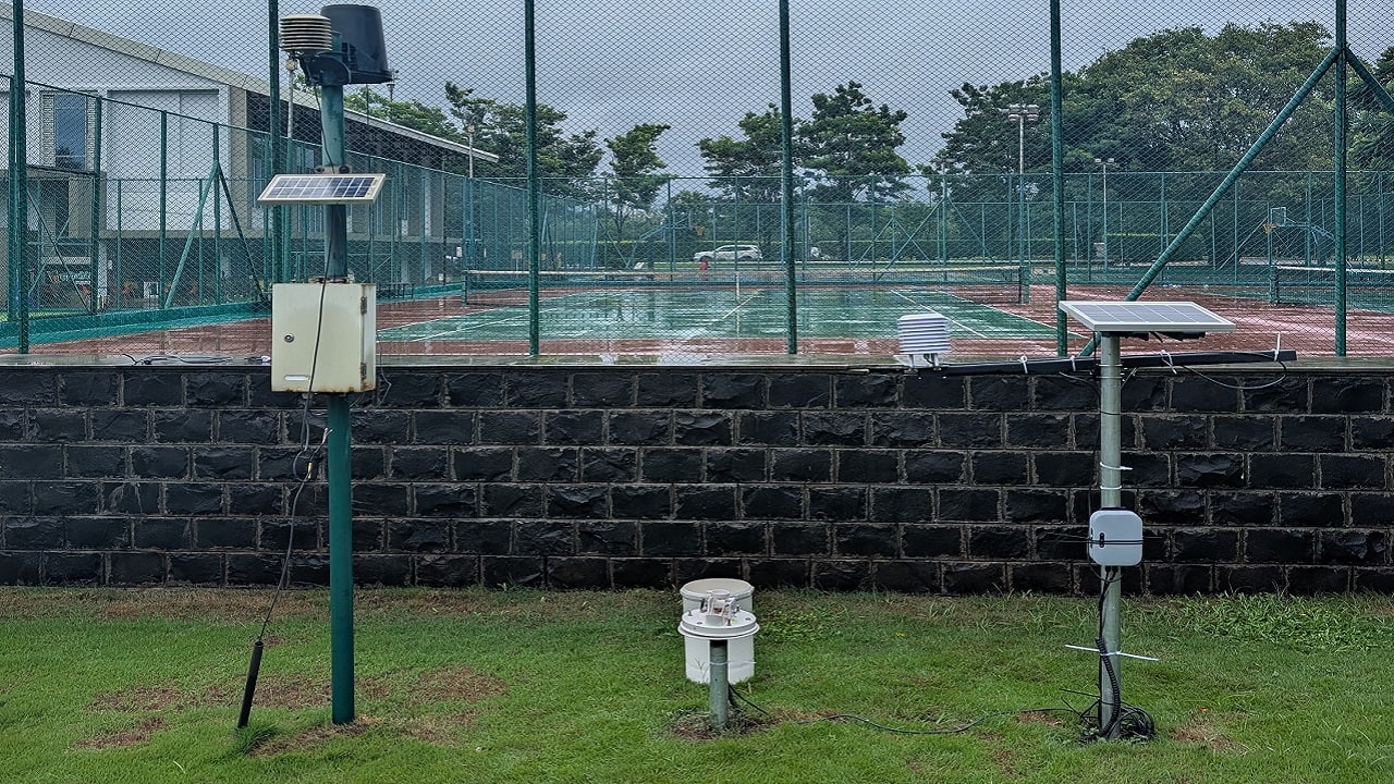 Skymet's weather detection devices installed at their office campus in Navi Mumbai, India, on June 16. Photographer: Harshita Swaminathan/Bloomberg