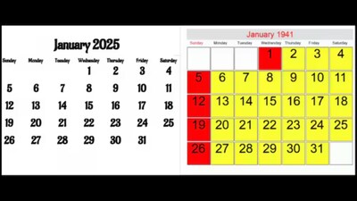 2025 Calendar Matches 1941: Netizens Stunned by Surprising Historical Parallel