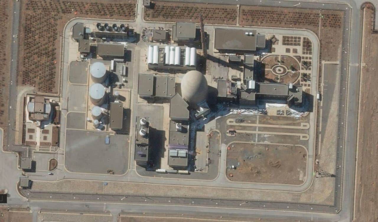 The Arak heavy water reactor, seen in this February satellite image. Maxar Technologies/AP/File