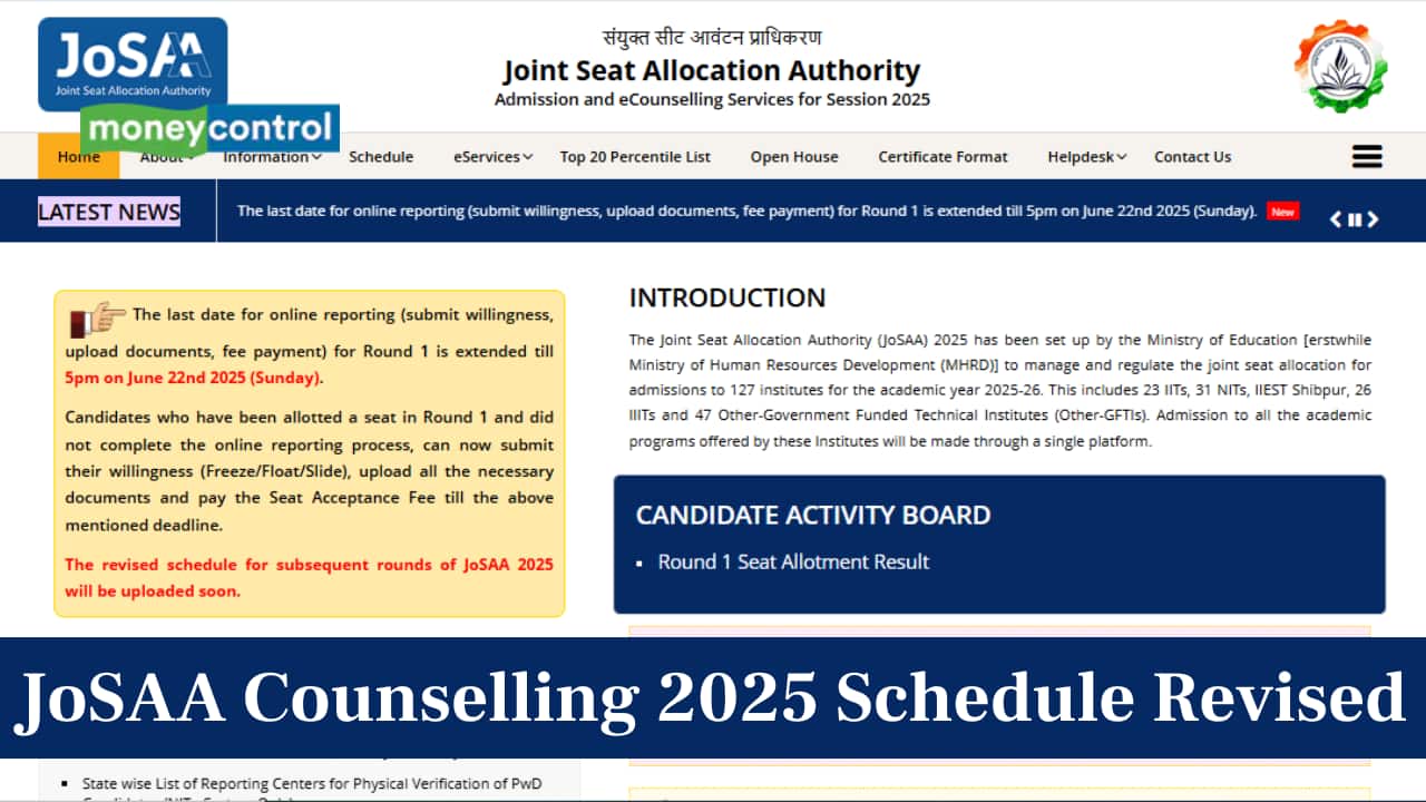 JoSAA Counselling 2025 Schedule Revised: Round 2 Merit List On June 25; check details here JoSAA Counselling 2025 Schedule Revised: Round 2 Merit List On June 25; check details here