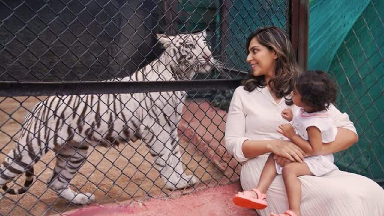 Ram Charan and Upasana's daughter Klin Kaara turns 2, spends day with her birthday twin- a white tigress: See pic