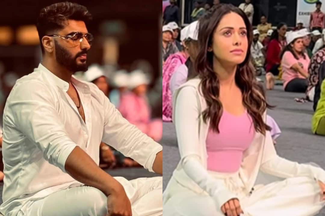 Arjun Kapoor, Nushrratt Bharuccha celebrate International Yoga Day in Mumbai, watch here