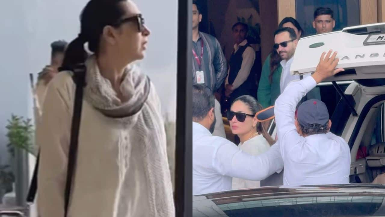 Karisma Kapoor, her children, Kareena Kapoor and Saif Ali Khan attend Sunjay Kapur's prayer meet in Delhi