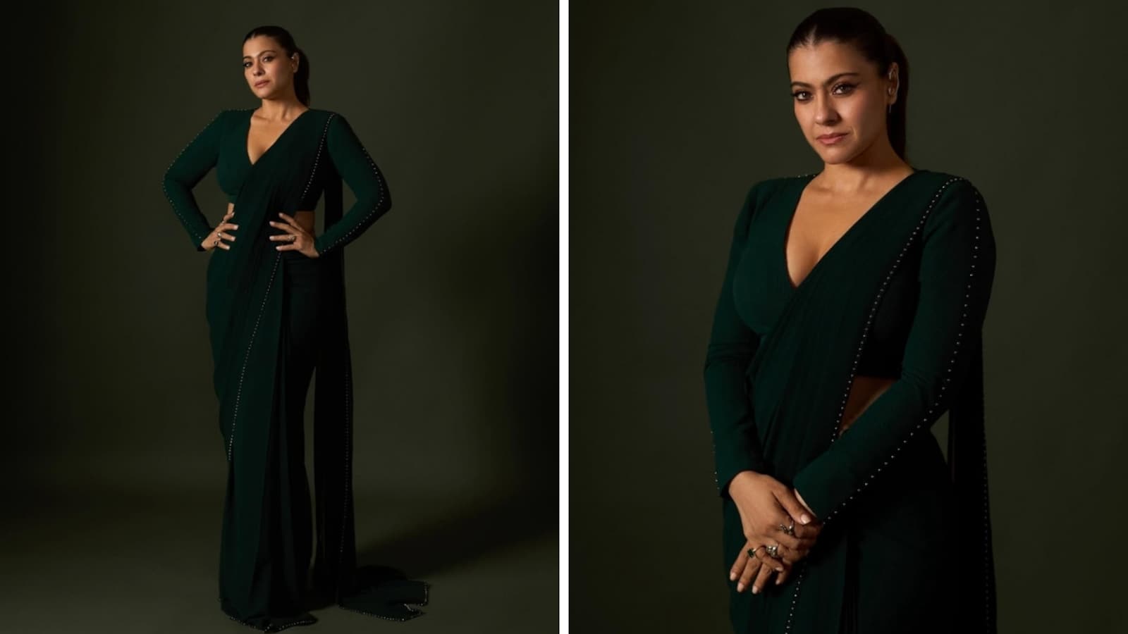 Ddlj Look Kajol Green Dress Kajol Dress Gown Kajol In A Custom Deep Green Saree By Ddlj Look Kajol Green Dress Kajol Dress Gown Kajol In A Custom Deep Green Saree By