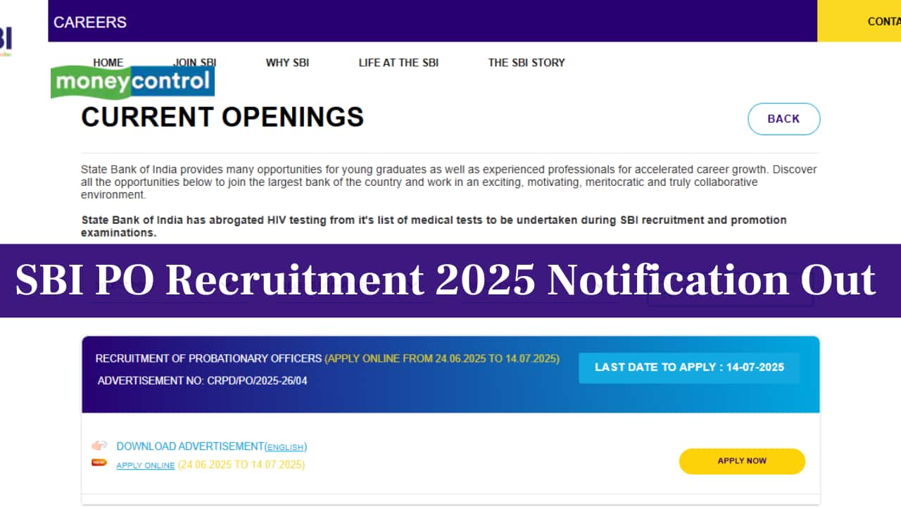 SBI PO Recruitment 2025: Notification Out for 541 Vacancies at sbi.co.in; direct link to apply here