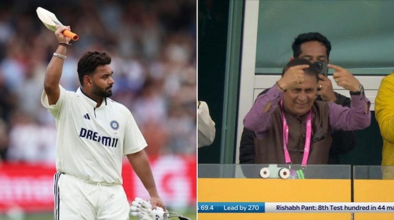 Sunil Gavaskar asked Rishabh Pant to do the flip celebration after completing his century. (Photo: BCCI and JioHotstar)