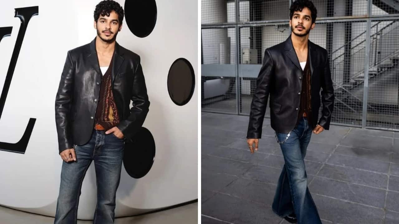 Ishaan Khatter attended the BOSS Spring/Summer 2025 showcase in Milan following the acclaim of his film Homebound. He wore a structured grey pinstripe suit paired with a crisp white shirt and patterned tie. Seated alongside CEO Daniel Grieder and David Beckham, his backstage interaction with K-pop star S.Coups created a viral cultural crossover moment.
