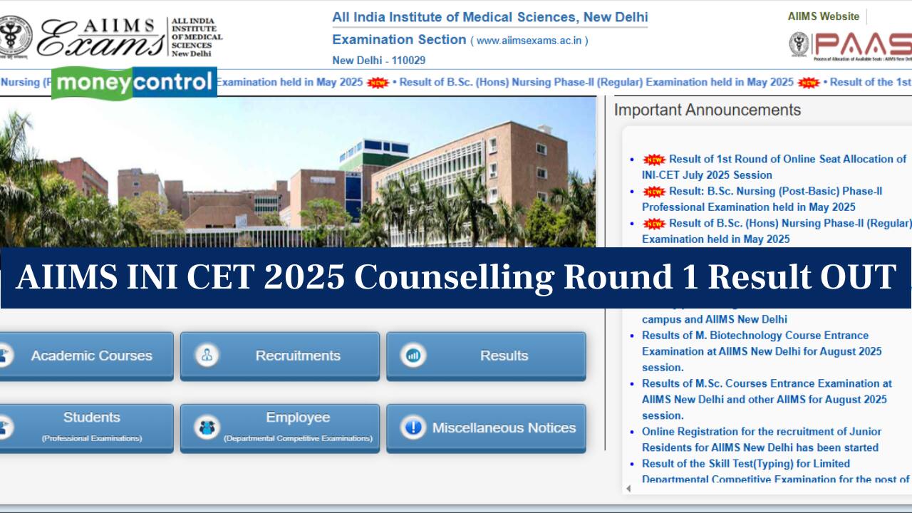 AIIMS INI CET 2025 Counselling Round 1 Result OUT at aiimsexams.ac.in; download link here