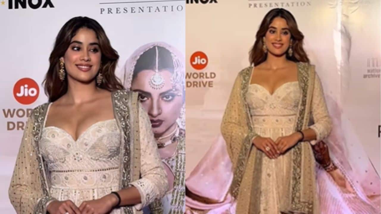 Janhvi Kapoor dazzles in ethereal Umrao Jaan-inspired ensemble at film's re-release premiere, watch