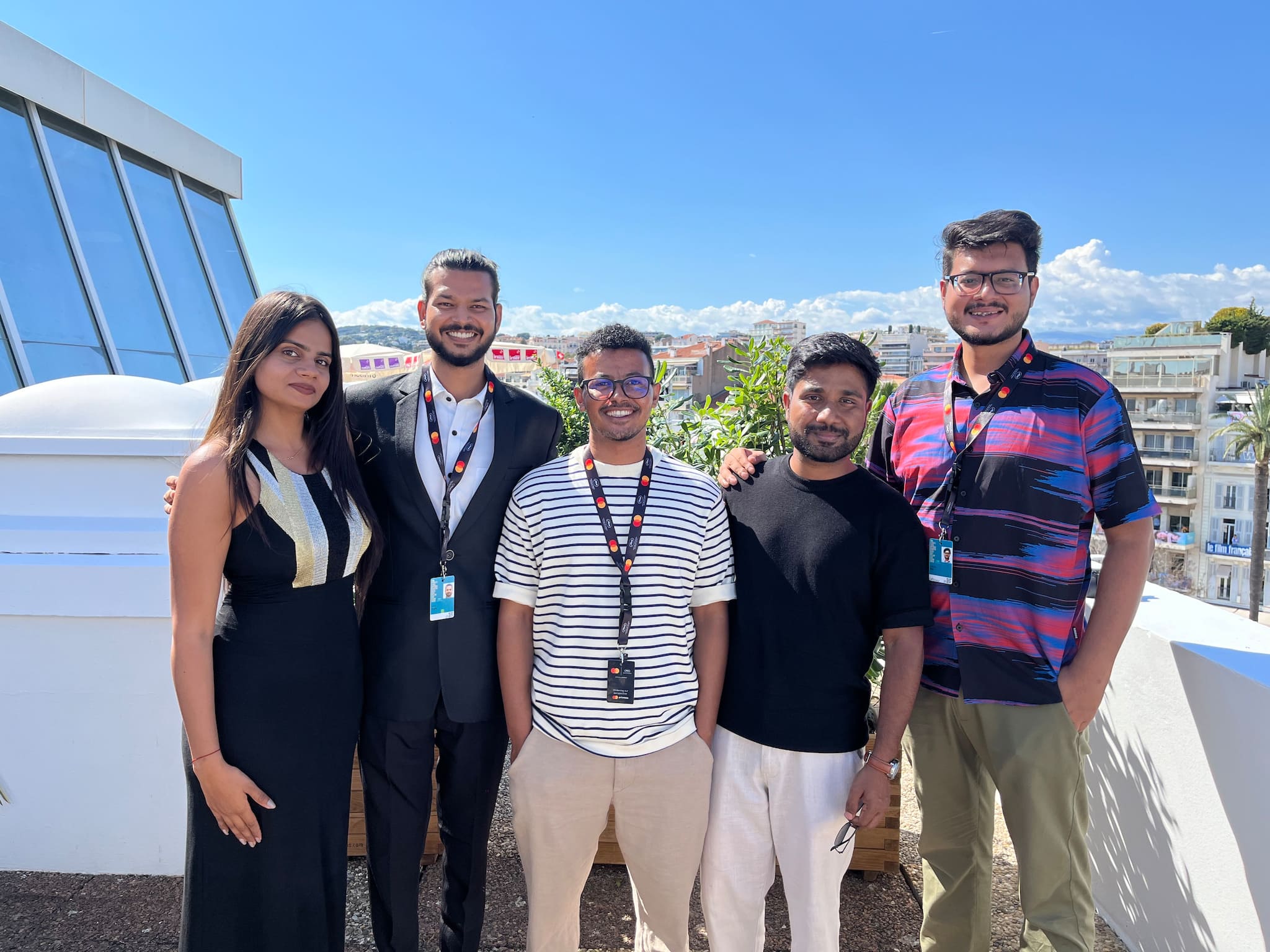 Team 'A Doll Made Up of Clay', which screened at La Cinef competition at 78th Cannes Film Festival;(from left) executive producer Uma Kumari, producer Sahil Manoj Ingle, director Kokob Gebrehaweria Tesfay, DOP Vinod Kumar, and sound designer Soham Pal.