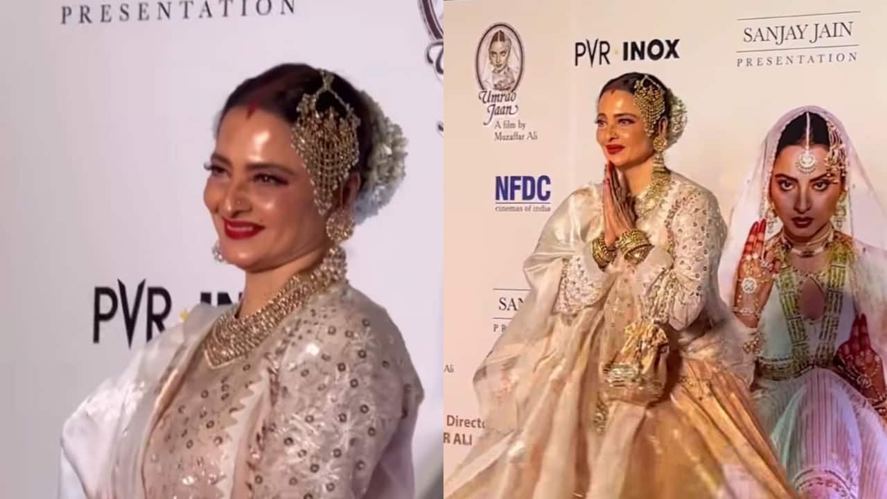 Rekha shines in gold at the screening of Umrao Jaan; Watch