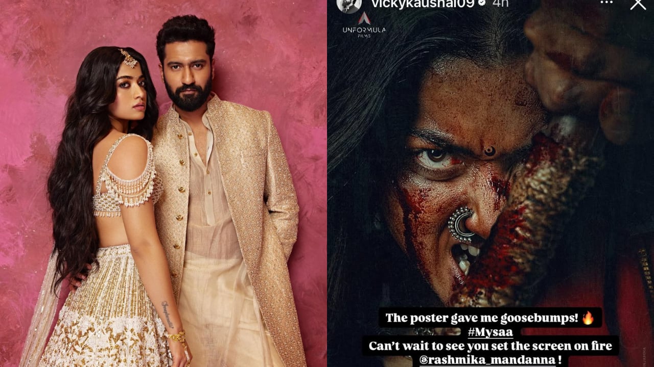 Vicky Kaushal praises Rashmika Mandanna’s strong look in Mysaa, writes, "The poster gave me goosebumps"