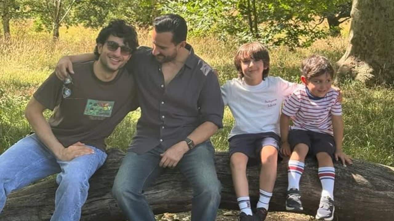 Ibrahim Ali Khan shares pic of 'Park Day' with dad Saif Ali Khan, brothers Jeh and Taimur