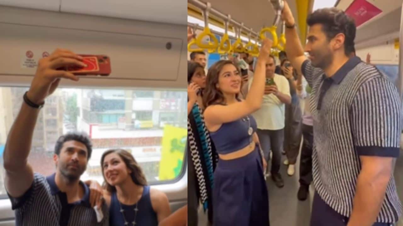 Aditya Roy Kapur, Sara Ali Khan enjoy Mumbai Metro ride as they promote their film Metro...In Dino, watch video
