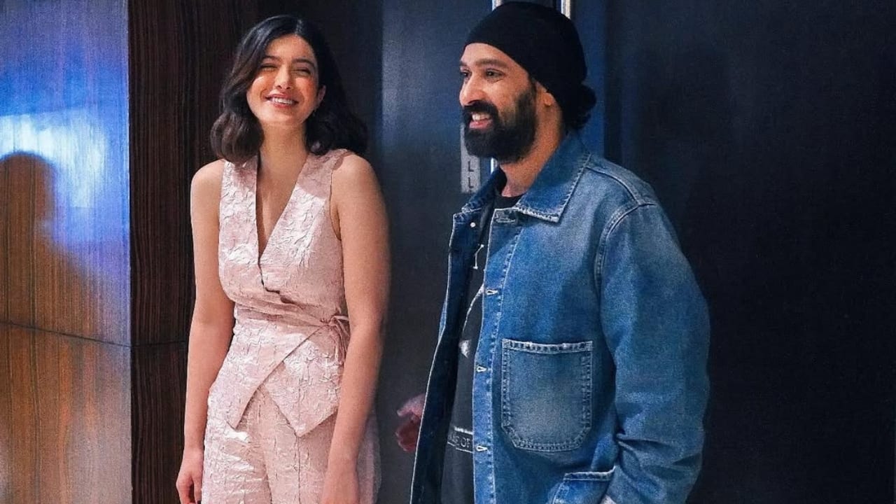 Crafted in rich embossed satin, Shanaya Kapoor's ensemble looked both stylish and comfortable—perfect for a daytime event (Image: @shanayakapoor02/Instagram)