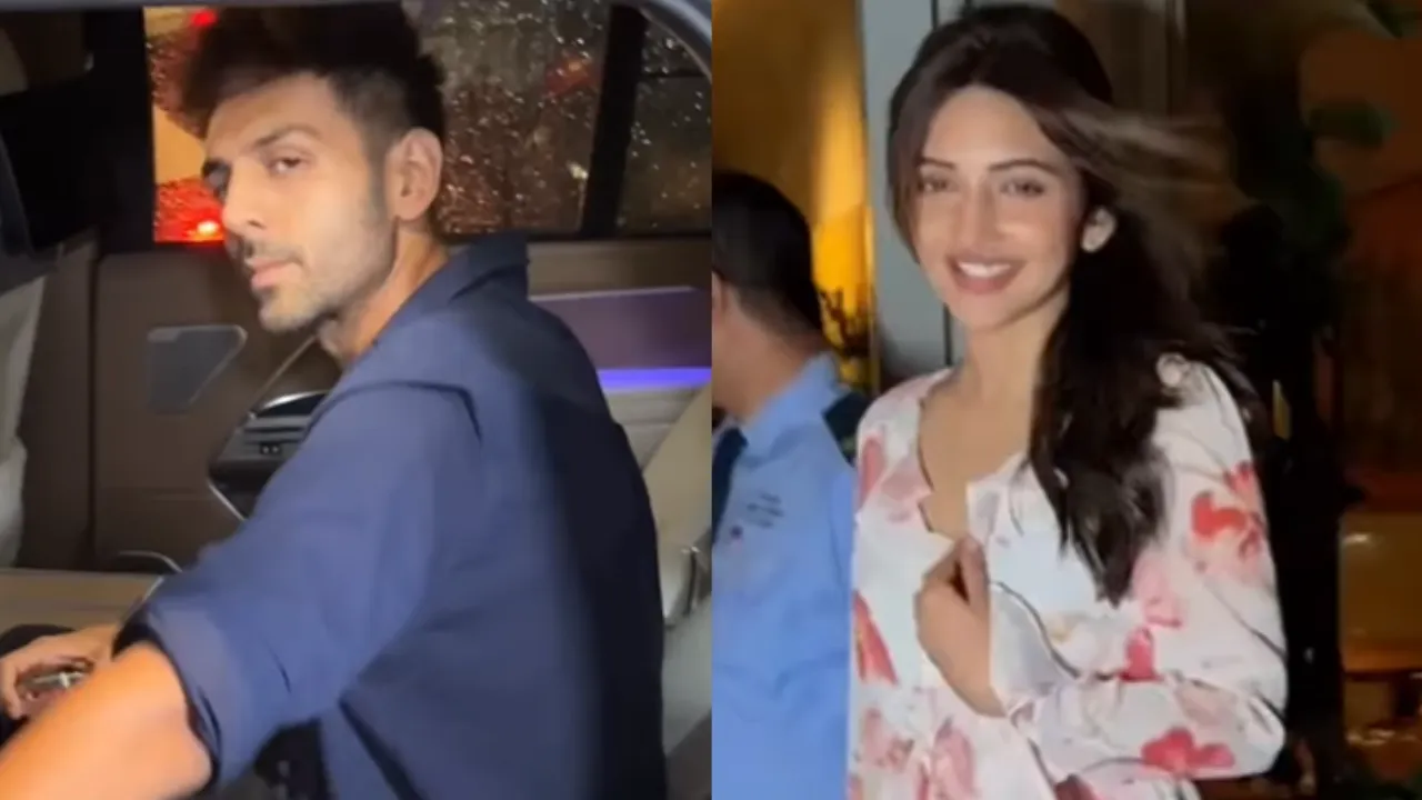 Kartik Aaryan and Sreeleela spotted in Mumbai