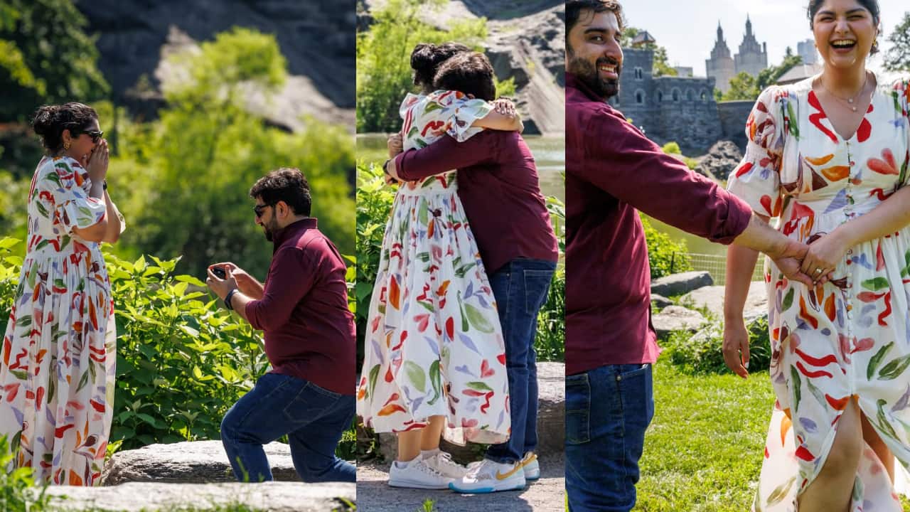 Anshula Kapoor gets engaged to boyfriend Rohan Thakkar in New York's Central Park, writes, "we met on an app..."
