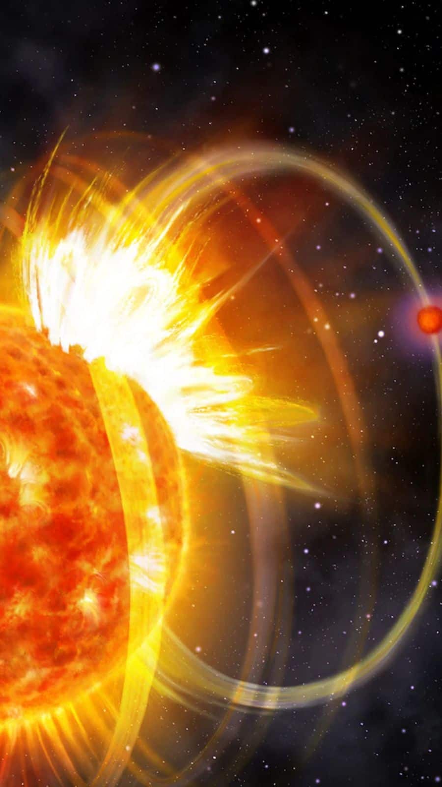 Astronomers using the European Space Agency’s Cheops mission have spotted a tightly orbiting exoplanet that appears to spark radiation flares from its host star. (Image: ESA)