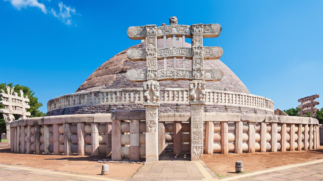 9. Sanchi, Madhya Pradesh Crowned by Ashoka’s Great Stupa, this serene hilltop is among the oldest Buddhist complexes on Earth. Its quiet symmetry belies centuries of spiritual and artistic devotion. (Image: Canva)