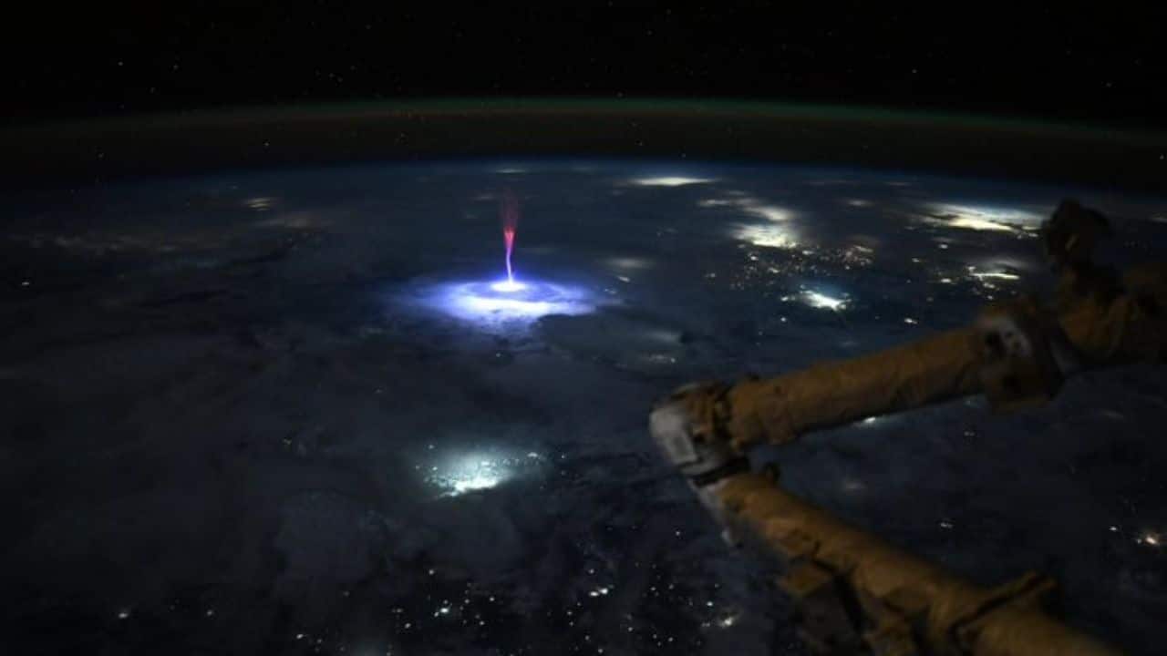 Astronauts on ISS capture giant red 'sprite' lighting up storm over Earth – See image here