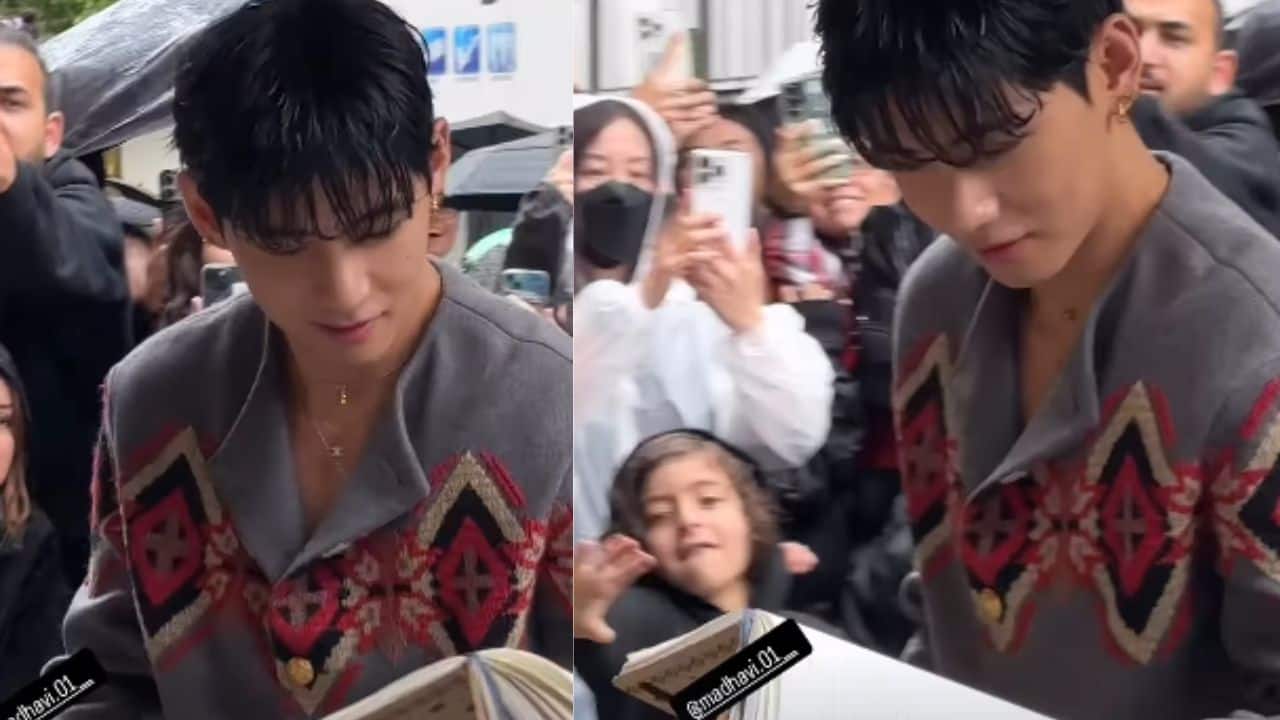BTS’ V reacts to emotional sketch given to him by an Indian fan at Paris Fashion Week