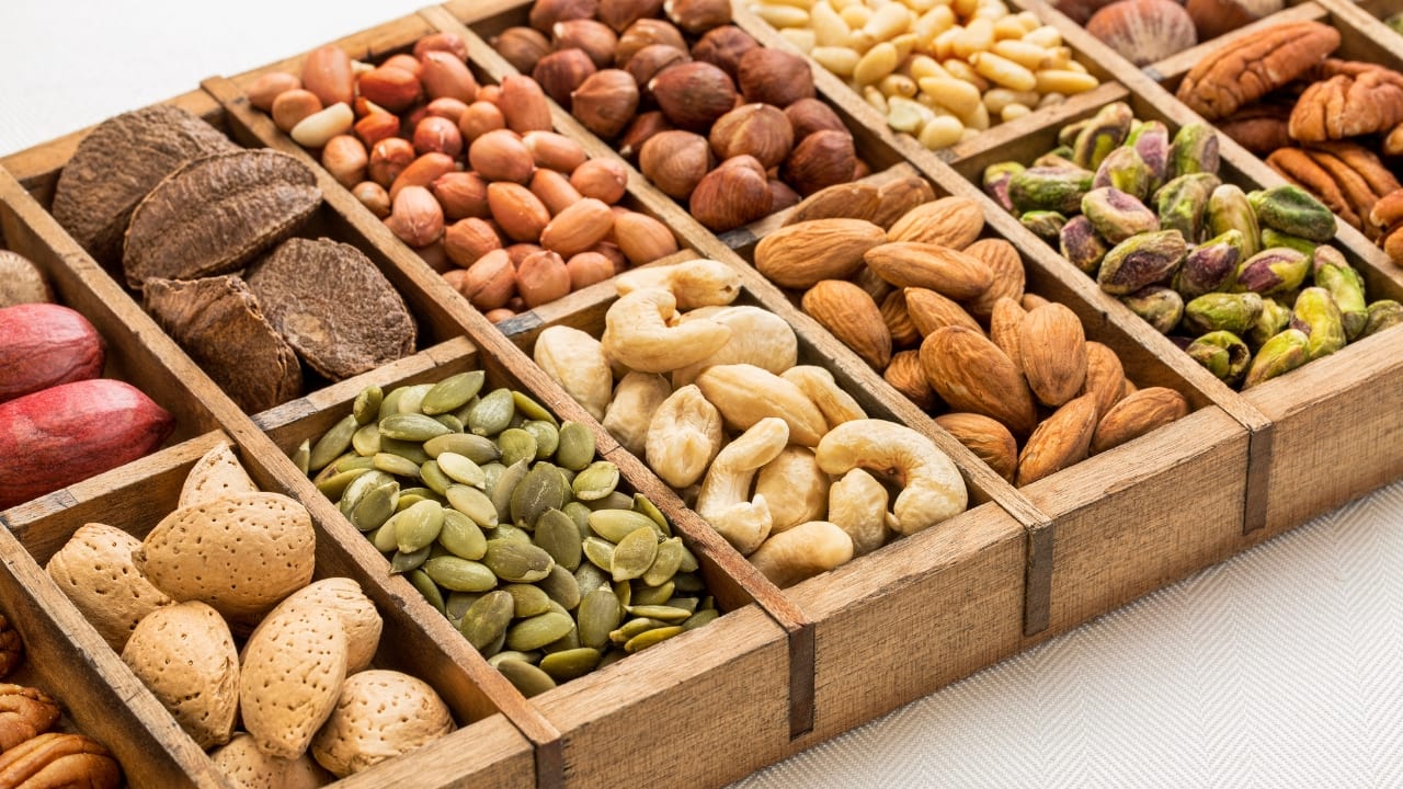 Aid digestion The fibre found in nuts like almonds, pistachios, and hazelnuts plays a key role in keeping digestion on track. Dietary fibre supports regular bowel movements and feeds beneficial gut bacteria. Eating a handful of nuts daily may help improve gut health and reduce the risk of digestive issues such as bloating or constipation. Aid digestion The fibre found in nuts like almonds, pistachios, and hazelnuts plays a key role in keeping digestion on track. Dietary fibre supports regular bowel movements and feeds beneficial gut bacteria. Eating a handful of nuts daily may help improve gut health and reduce the risk of digestive issues such as bloating or constipation.