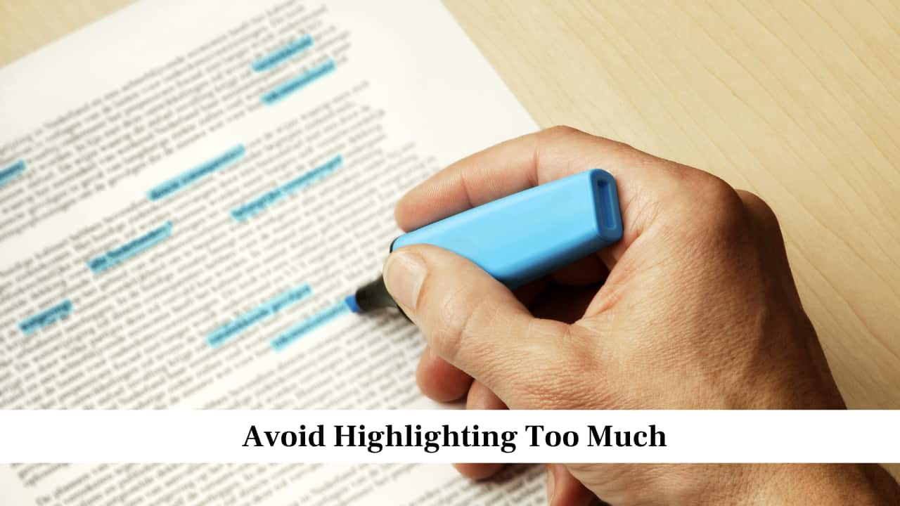 Avoid Highlighting Too Much