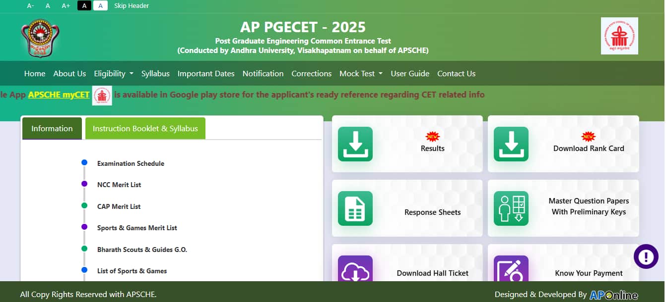 AP PGECET 2025 counselling schedule released for GATE and GPAT candidates: registrations begin July 14