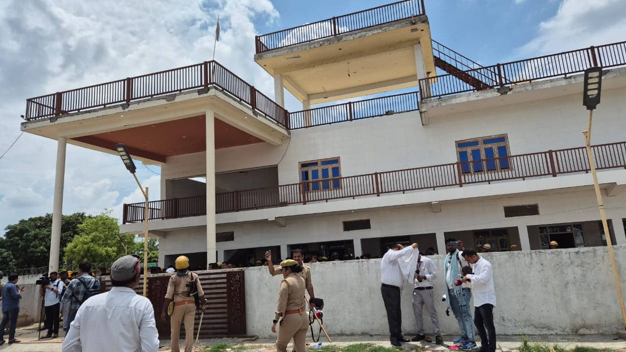 The mansion, spread across 3 bighas of land, was found to be illegally constructed on government property. A notice had been served on May 17 to present legal documents, but no one responded. (Photo: @yadavsahabdeen/Twitter) The mansion, spread across 3 bighas of land, was found to be illegally constructed on government property. A notice had been served on May 17 to present legal documents, but no one responded. (Photo: @yadavsahabdeen/Twitter)