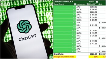 The Reddit user said he made 18 trades, closed out 17, and 'somehow these AI bros both have a flawless, 100% win rate'. (Image credit: AFP, Reddit)