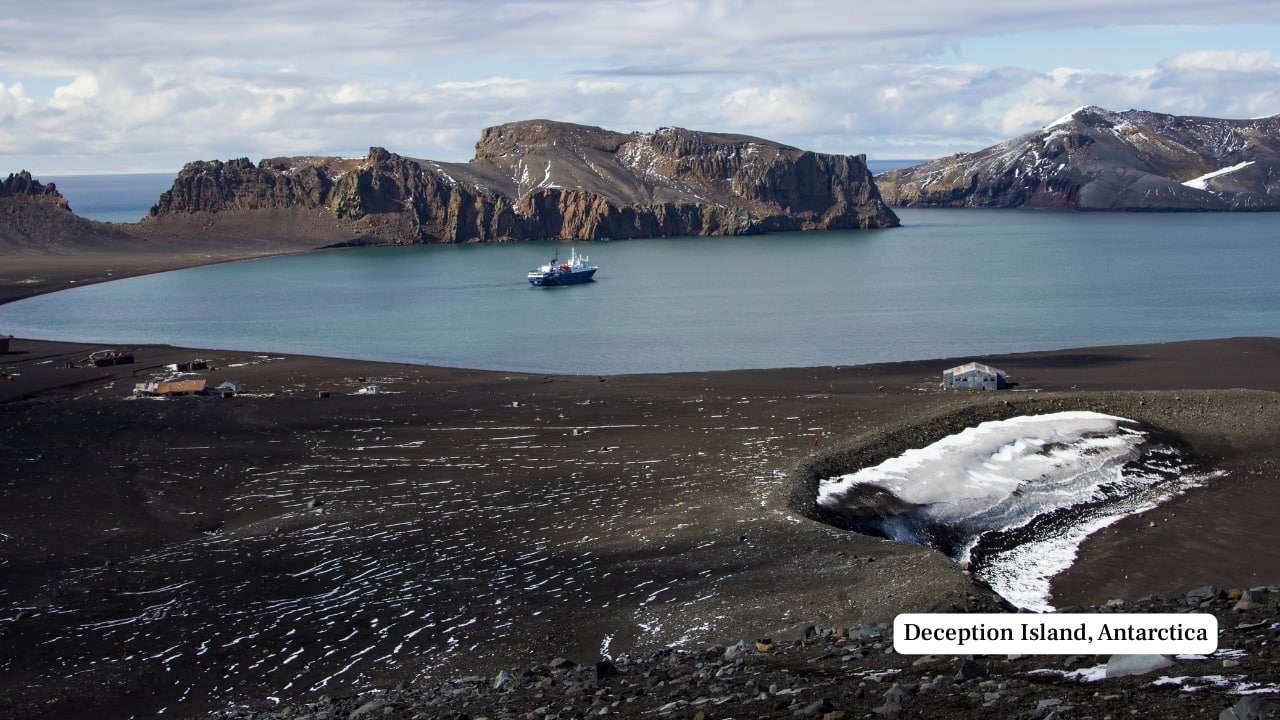 10. Deception Island, Antarctica This horseshoe-shaped island once hosted whalers and scientists, but volcanic eruptions in the 1960s forced its abandonment. Still active and inhospitable, the island now sees seasonal visits from cruise passengers who walk its ash-covered beaches and abandoned outposts, often amid drifting steam. (Image: Canva)