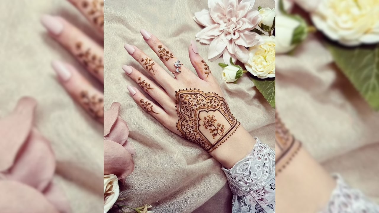 Arabic mehndi uses bold lines and leafy vines. It gives a neat and classy look with less filling and more design flow. (image: WedMeGood)