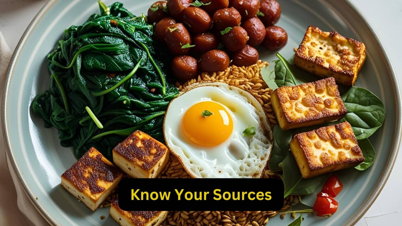 Know Your Sources Iron comes from both animal and plant foods, but they’re not created equal. Red meat, poultry , fish and shellfish contain heme iron, which your body absorbs more easily. Beans, lentils, nuts, seeds, leafy greens, and fortified cereals contain non-heme iron. Eggs are the rare animal food that contain only non-heme iron.