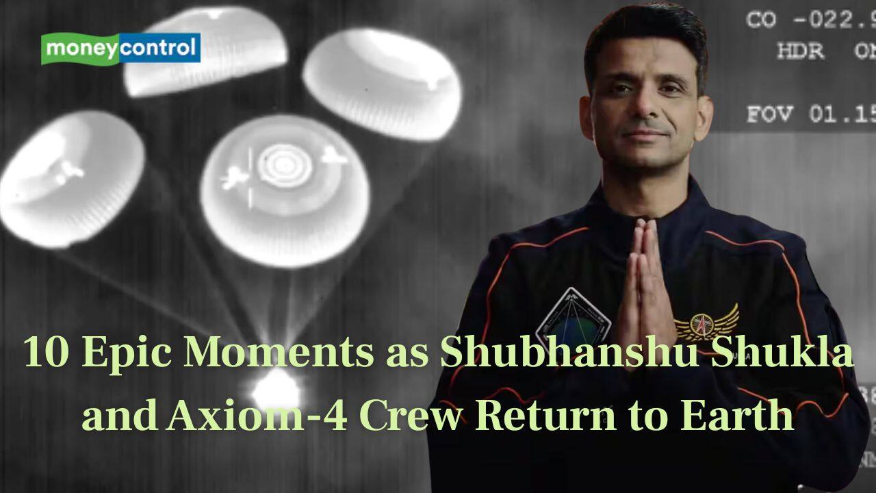 Shubhanshu Shukla safely touched down on Earth after nearly 20 days in space. Here are 10 epic moments from his return with the Axiom-4 crew aboard Dragon.