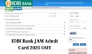 IDBI Bank JAM Admit Card 2025 Released at idbibank.in; direct link to download here