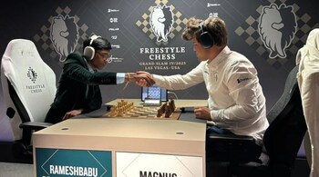 R Praggnanandhaa beats world number one Magnus Carlsen at Freestyle Grand Slam Tour in Las Vegas