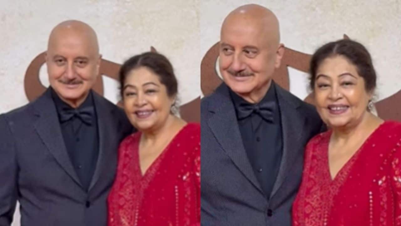 Kirron Kher steps out with Anupam Kher for rare red-carpet appearance at Tanvi the Great premiere, watch video