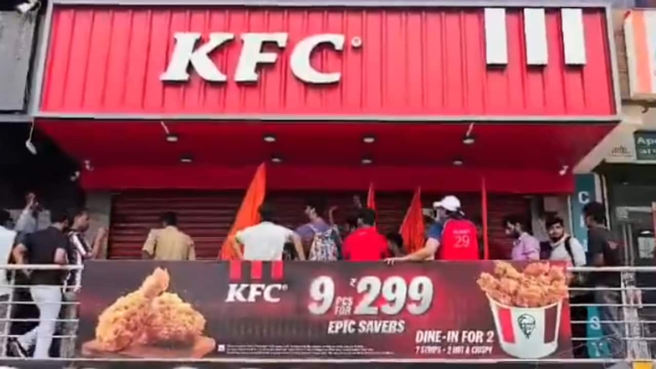 ‘Serve veg items only’: ‘Hindu Raksha Dal’ shuts down Ghaziabad KFC over meat sale during Sawan | Video