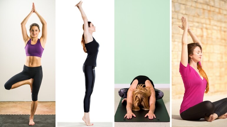 Health benefits of yoga: Just 15 minutes of yoga in the morning can help in sharpening your focus, clearing mental fog, and keeping you centered for hours on end, say yoga experts (Images: Canva)