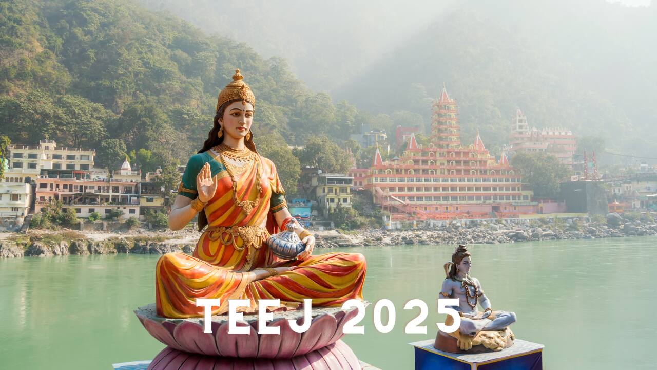 In order to obtain blessings for their husbands' long life and happiness, women in Bihar worship Goddess Parvati, sing folk songs, and observe fasts. (image: canva)